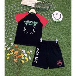 bộ cotton bé trai in hinh gấu size 10 - 16